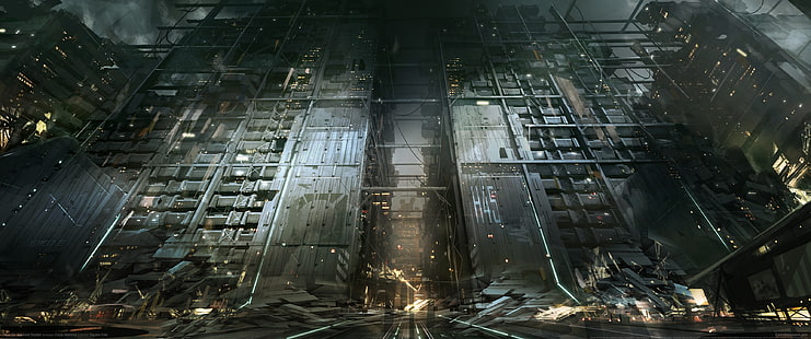 videospel, ultrawide, ultra-wide, Deus Ex: Mankind Divided, cyberpunk, Videospelkonst, Deus Ex, HD tapet HD wallpaper