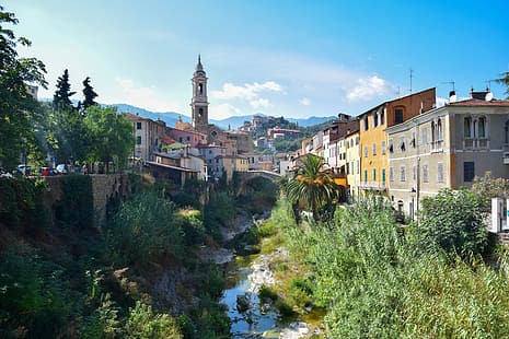  Dolcedo, Italy, Liguria, town, HD wallpaper HD wallpaper