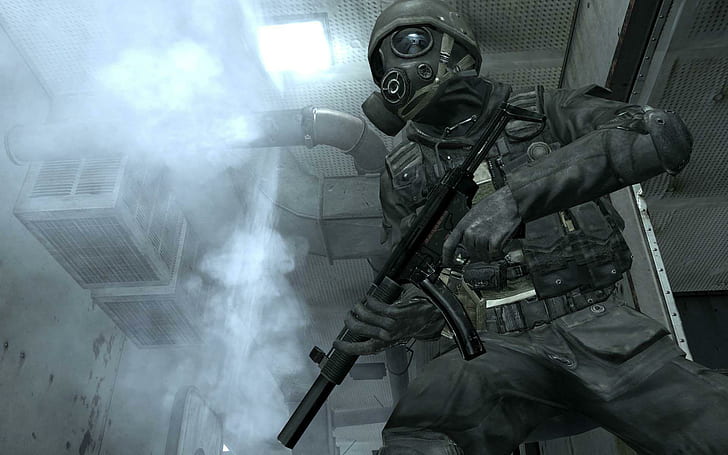 Call of Duty 4 - Modern Warfare, czarny karabin szturmowy, gry, 1920x1200, Call of Duty, Modern Warfare, Call of Duty 4, Tapety HD