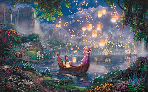 Tangled Boat Drawing Disney HD, ดิจิตอล / อาร์ตเวิร์ค, วาดรูป, เรือ, ดิสนีย์, พันกัน, วอลล์เปเปอร์ HD HD wallpaper