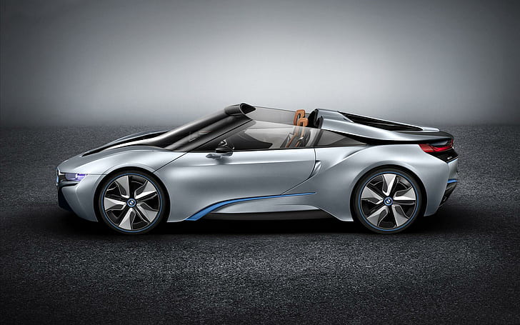 BMW i8 Spyder Concept 2012 5, сиво кабрио купе, концепция, шпионка, 2012 г., автомобили, HD тапет
