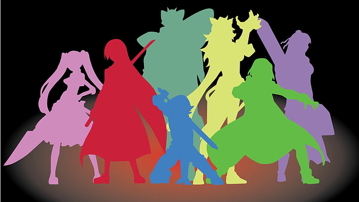 mångfärgad animerad karaktärsdekor, Akame ga Kill !, Sheele, Leone, vektor, animevektorer, HD tapet