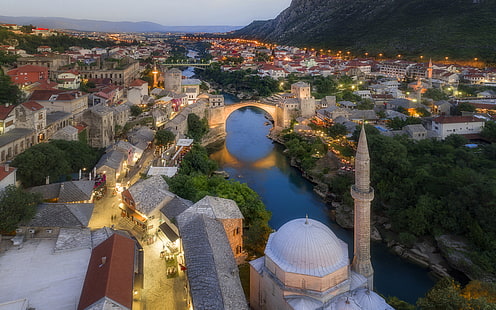Bosna Hersek Eski Köprü Mostar 4k Ultra Hd Masaüstü Pc Tablet Ve Mobil İçin Duvar Kağıdı 3840 × 2400, HD masaüstü duvar kağıdı HD wallpaper