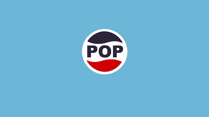 röd, vit och blå Pop-logotyp, musik, popmusik, Pepsi, blå, Los Planetas, indierock, HD tapet