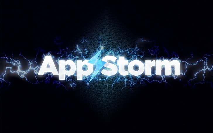 App storm, Apple, Mac, Lightning, Black, Blue, Explosion, Wallpaper HD