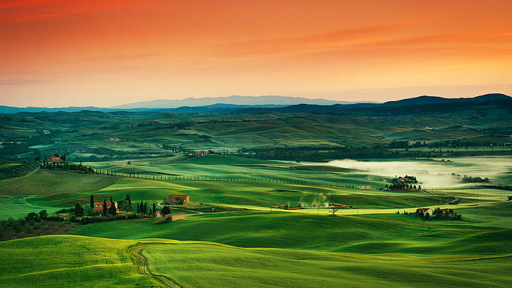 wolrd, tuscany, Landscape, fields, 4K, HD wallpaper