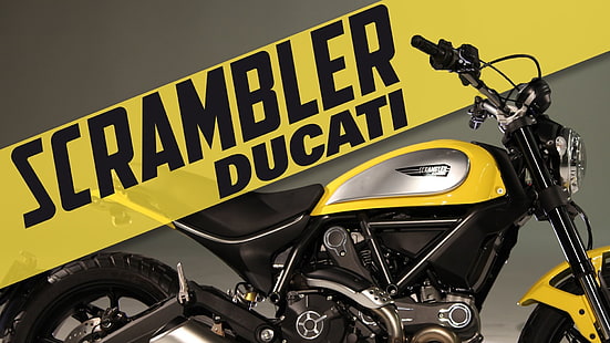 Ducati, Ducati Scrambler, moto, giallo, Sfondo HD HD wallpaper
