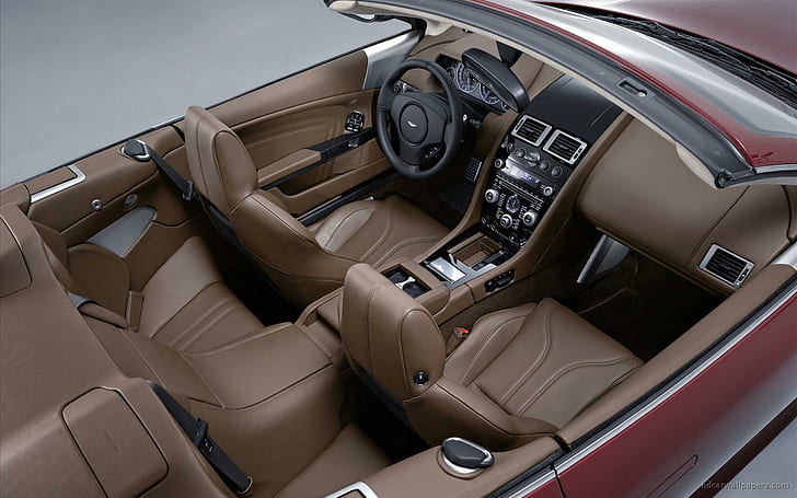 2010 Aston Martin DBS Volante Interior, auto convertible rojo, interior, 2010, aston, martin, volante, autos, aston martin, Fondo de pantalla HD
