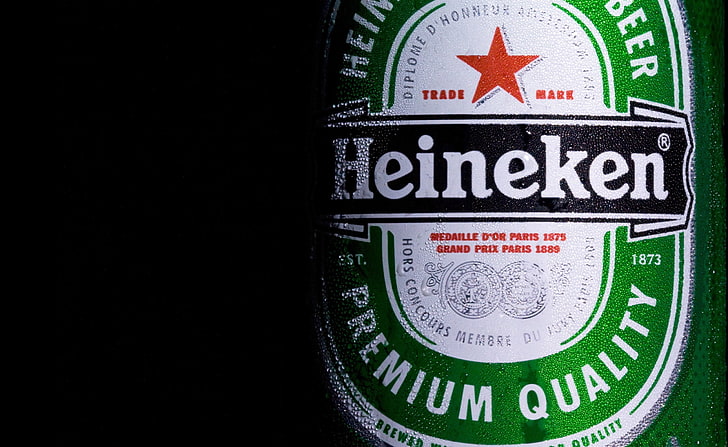 Birra Heineken, lattina di birra Heineken, cibi e bevande, birra, Heineken, Sfondo HD