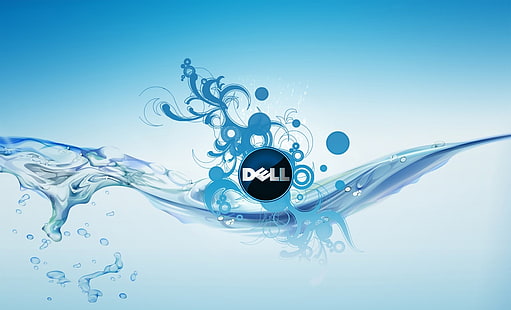 Dell Co, logo Dell, komputery, sprzęt, kreatywne, niebieskie, abstrakcyjne, grafika, projektowanie, logo, grafika wektorowa, dell, Tapety HD HD wallpaper