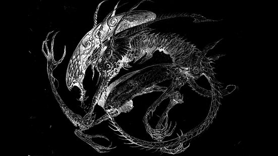 clipart de dragão, Xenomorfo, alienígenas, Alien (filme), ficção científica, obras de arte, HD papel de parede HD wallpaper