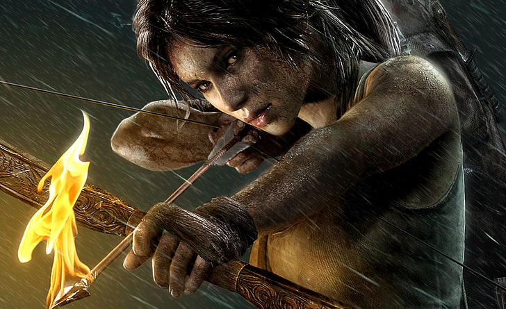 Tomb Raider, обои Tomb Raider, Игры, Tomb Raider, Лара Крофт, 2013, лук и стрелы, HD обои