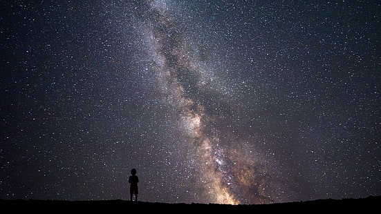 Milchstraße, Silhouette, Raum, Sterne, HD-Hintergrundbild HD wallpaper