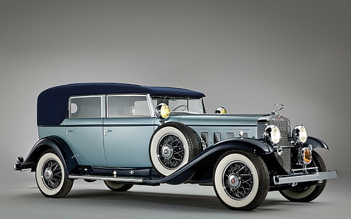 1930 캐딜락 V-16, 블루 빈티지 자동차 소프트 탑, 자동차, 1920x1200, 캐딜락, 캐딜락 V-16, HD 배경 화면 HD wallpaper