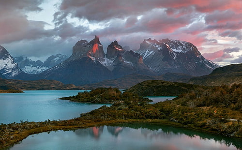 natur, landskap, Torres del Paine, torres del paine nationalpark, Patagonia, berg, snöiga berg, HD tapet HD wallpaper