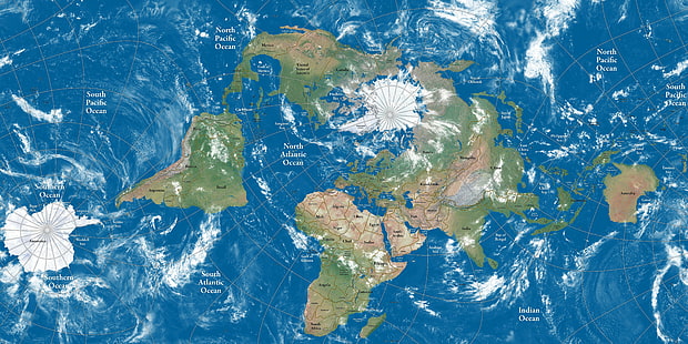 облаци, Европа, атмосфера, континенти, Антарктида, залив, езеро, Азия, Австралия, море, Арктика, Южна Америка, остров, Северна Америка, световна карта, карта, Африка, HD тапет HD wallpaper