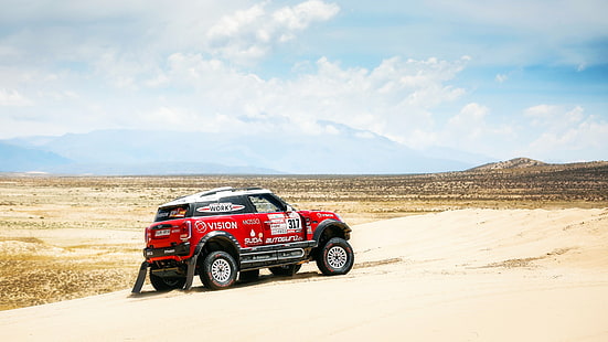 Sand, Red, Mini, Sport, Desert, Speed, Race, Rally, Dakar, SUV, X-Raid Team, MINI Cooper, X-Raid, X Raid, MINI John Cooper Works, 317, HD wallpaper HD wallpaper