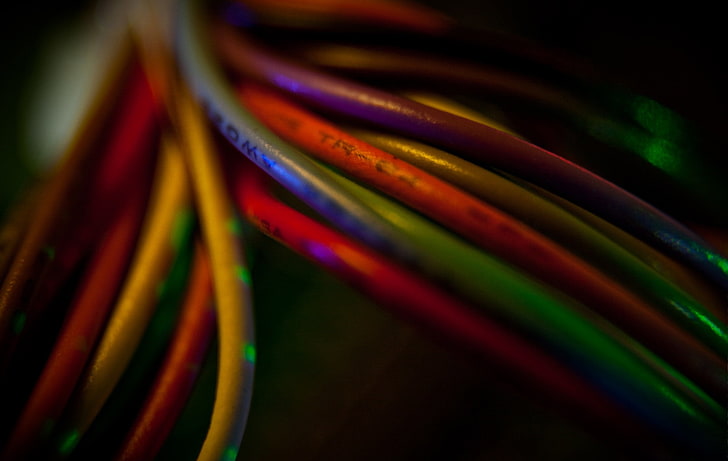 Kabel Ethernet Berwarna-warni, kabel berlapis kuning dan hijau, Komputer, Lainnya, komputer, Wallpaper HD
