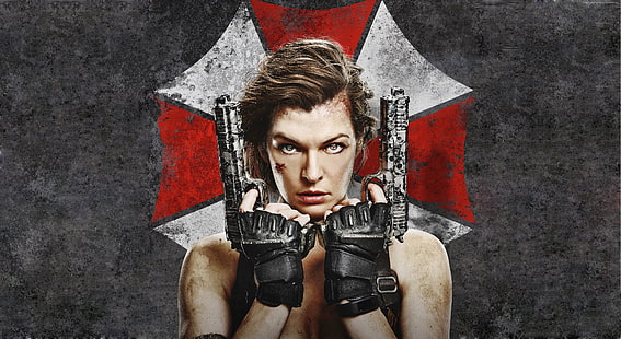 Мила Йовович, Resident Evil: The Final Chapter, най-добри филми, оръжия, HD тапет HD wallpaper