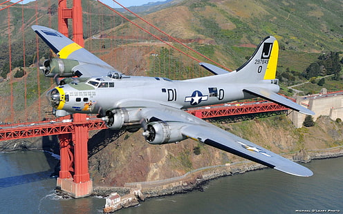 Bombardiere B-17, aereo da caccia grigio, aerei aerei, Sfondo HD HD wallpaper