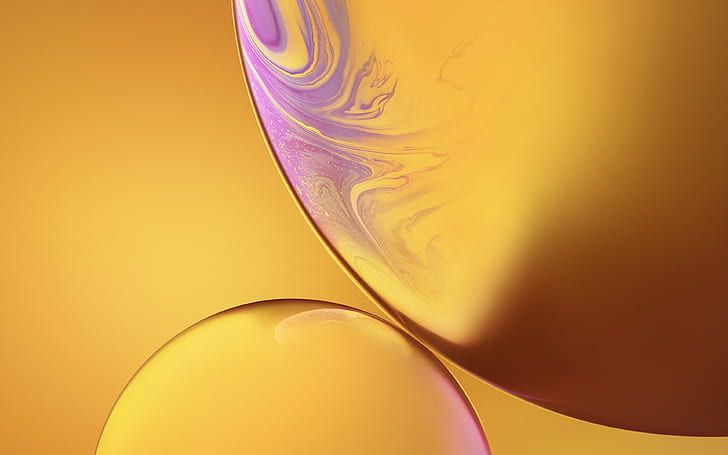 iphone, xs, max, apple, official, art, yellow, bubble, HD wallpaper