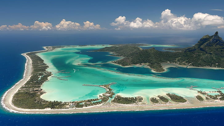 프랑스 령 폴리네시아 풍경 자연 바다에서 파라다이스의 보라 보라 섬 배경 화면 Hd 1920 × 1200, HD 배경 화면