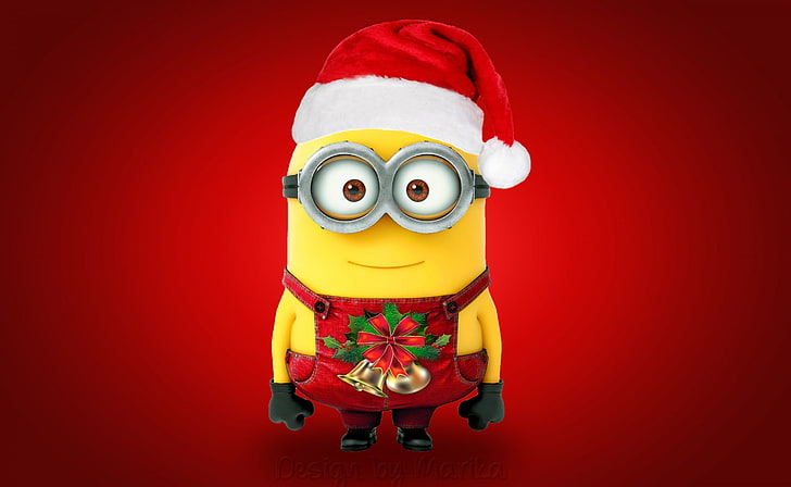 Merry Christmas Minions, Minion Bob illüstrasyon, Bayram, Noel, Komik, Noel, Sevimli, mutlu noeller, minion, HD masaüstü duvar kağıdı