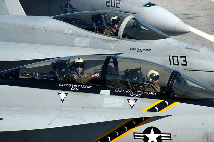 pilot, aircraft, military aircraft, Boeing F/A-18E/F Super Hornet, United States Navy, HD wallpaper