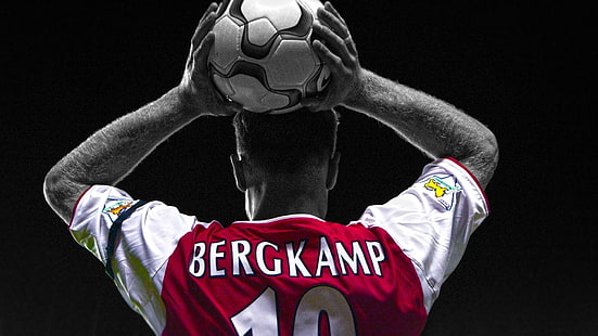 Dennis Bergkamp, ​​piłkarze, Arsenal Fc, wybiórcze barwienie, Tapety HD HD wallpaper