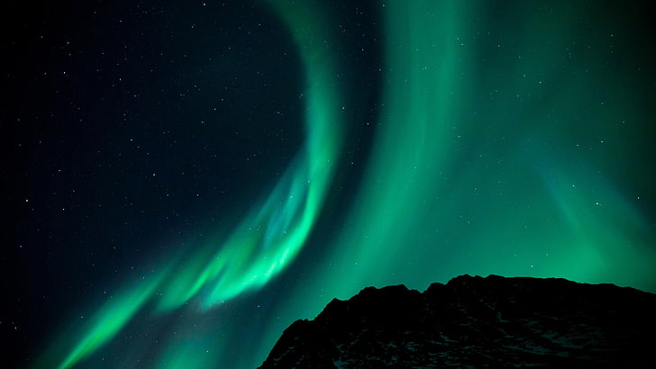 aurora boreal, atmósfera, aurora boreal, fenómeno, cielo, aurora, espacio, medianoche, luz nórdica, Fondo de pantalla HD