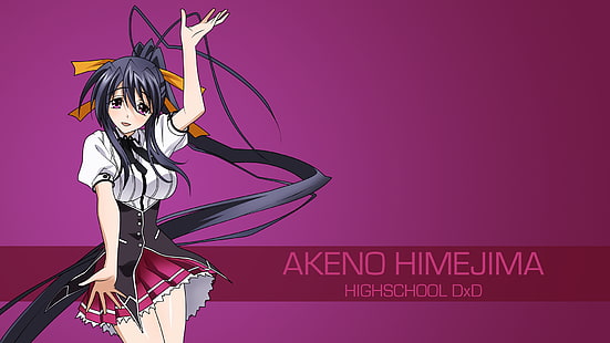 аниме девушки, Highschool DxD, Химедзима Акено, HD обои HD wallpaper