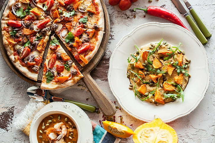 Food, Still Life, Pizza, Soup, HD wallpaper