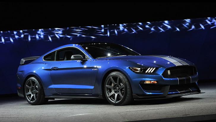Ford Shelby GT350R Mustang 2 2016, bleue 2016 Ford Mustang GT, Ford, Shelby, Mustang, 2016, voitures de tourisme, Fond d'écran HD