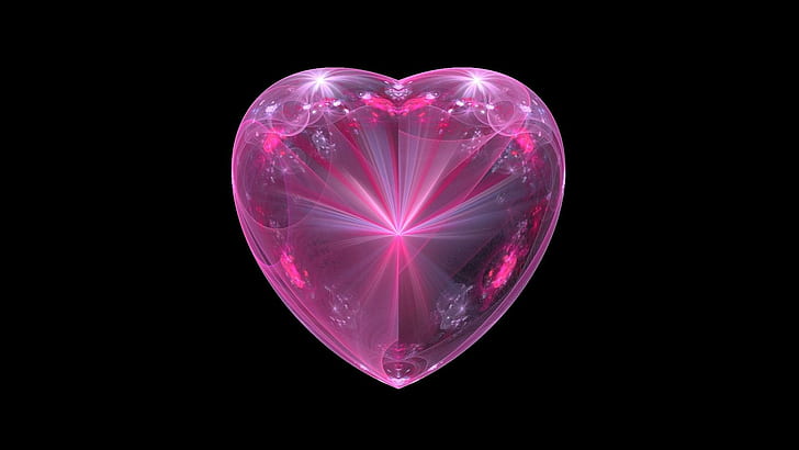 عيد الحب القلب ، عيد الحب ، القلب ، الحب ، الوردي ، 3D والمجردة، خلفية HD