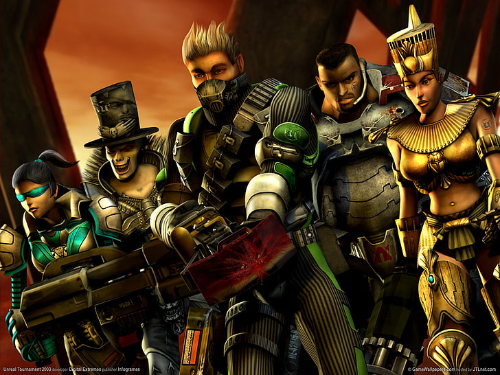 animated illustration of characters, Unreal Tournament, Unreal Tournament 2003, video games, HD wallpaper