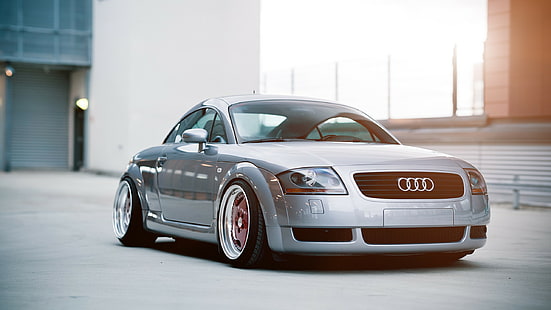 Audi, TT, Haltung, Silber, graues Audi Auto, Audi, TT, Haltung, Silber, HD-Hintergrundbild HD wallpaper