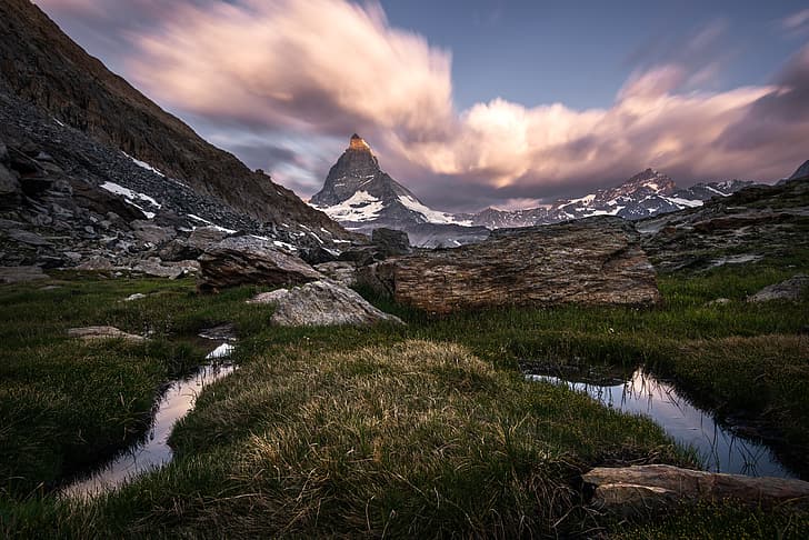 góry, Szwajcaria, Matterhorn, Alpy Pennińskie, Tapety HD