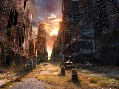 произведения искусства, апокалипсис, Fallout, видеоигры, город, HD обои HD wallpaper
