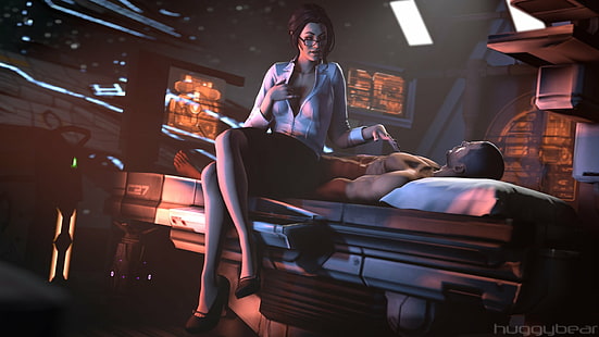 Mass Effect, командир Шепард, Миранда Лоусон, HD обои HD wallpaper
