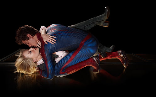 Amazing Spider Man Love Kiss, miłość, niesamowity, pająk, pocałunek, Tapety HD HD wallpaper