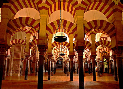 Arco, mezquita, España, columna, Córdoba, México, Fondo de pantalla HD HD wallpaper