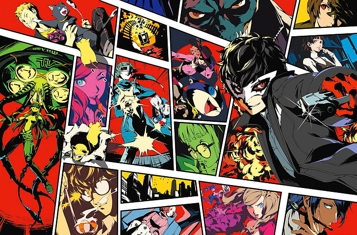 аниме тапет, Persona, Persona 5, Joker (Persona), Phantom Thieves of Hearts, HD тапет