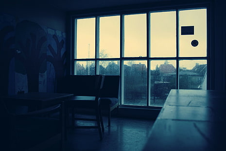 Habitación, ventana, lluvia, oscuridad, gotas, Fondo de pantalla HD HD wallpaper