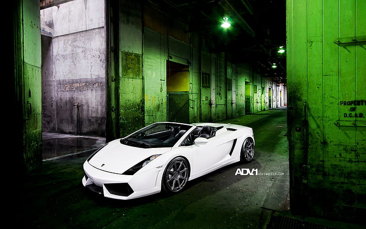 ADV1 Lamborghini Gallardo, white lamborghini gallardo, lamborghini, gallardo, adv1, HD wallpaper