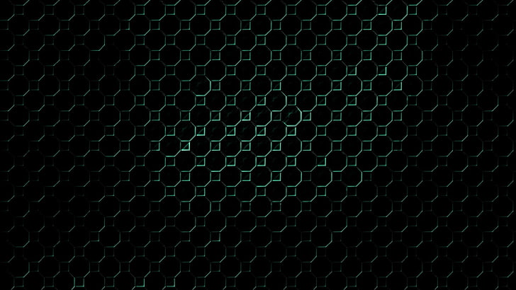 wallpaper pagar hitam dan abu-abu, minimalis, abstrak, pola, seni digital, geometri, persegi, octagons, latar belakang hitam, sederhana, Wallpaper HD