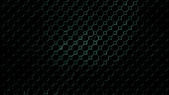 черно-серый забор обои, минимализм, абстракция, узор, цифровое искусство, геометрия, квадрат, восьмиугольники, черный фон, просто, HD обои HD wallpaper