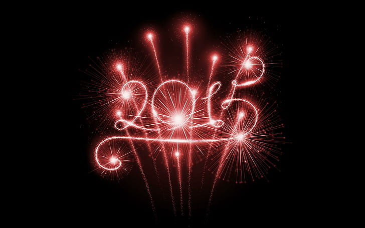 Black red happy new year 2015, red 2015 fire work art, black, happy new year 2015, 2015, HD wallpaper