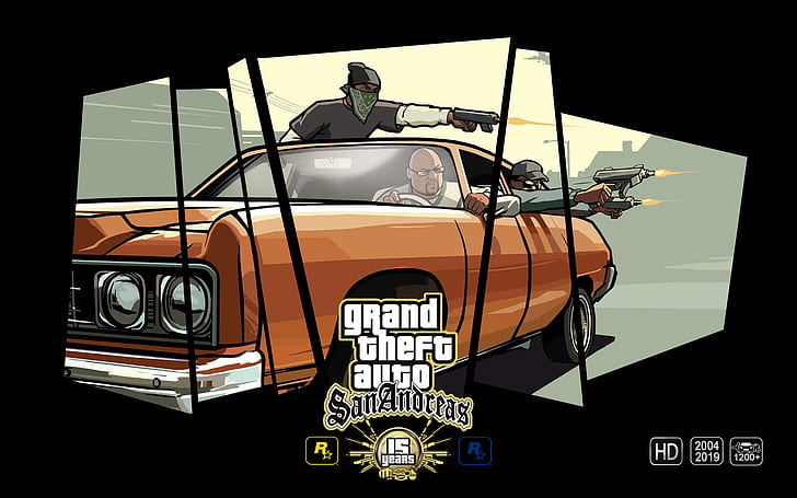 Grand Theft Auto, GTA San Andreas, โปสเตอร์เกม, ครบรอบ GTA, วอลล์เปเปอร์ HD