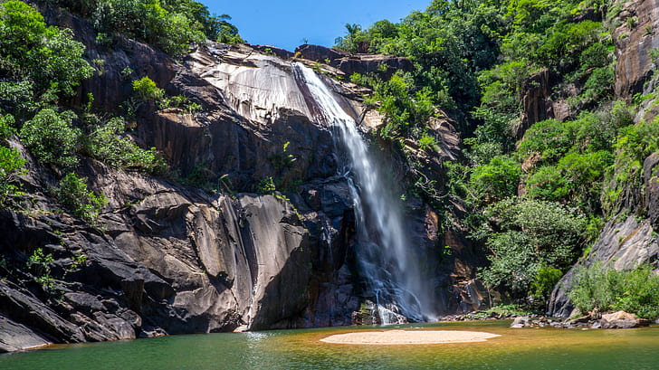 brazil, sao paulo backgrounds, Waterfall, cliff, Download 3840x2400 Bbrazil, HD wallpaper