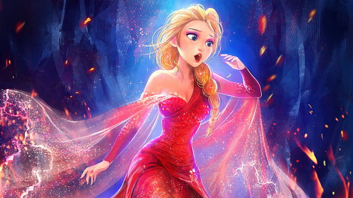 Wallpaper Disney Frozen Queen Anna, Queen Elsa, Cantik, Beku, HD, Wallpaper HD